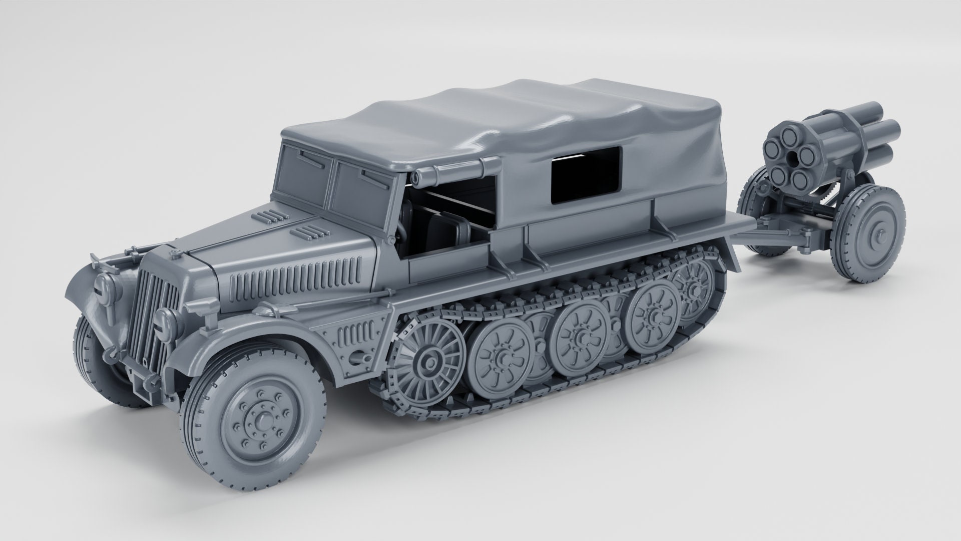 Sd.Kfz.10-2 Demag with 21cm Nebelwerfer | WW2 Armor