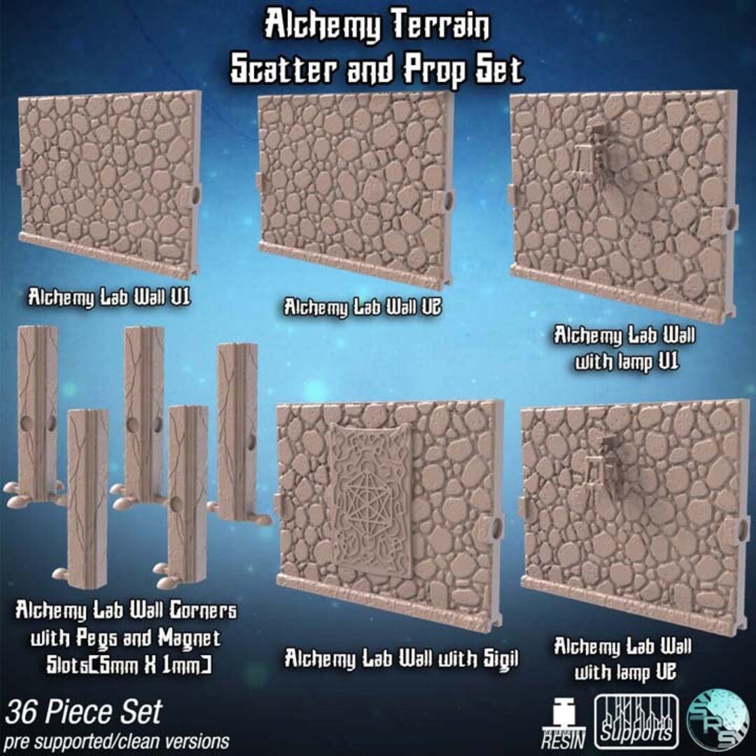 Alchemy Lab Modular Walls | RPG Terrain | 10-54mm Terrain - Etsy