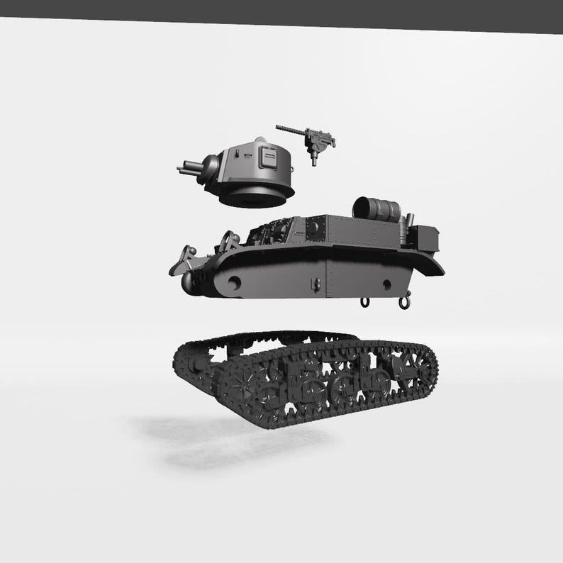 Disassembled Tank Vector M3A1 Stuart Satan | US Tanks of WW2 - Etsy