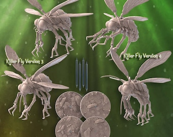 Moscas asesinas con alas transparentes / Monstruos insectos gigantes / Emboscada insectoide / Miniaturas gigantes de 32 mm