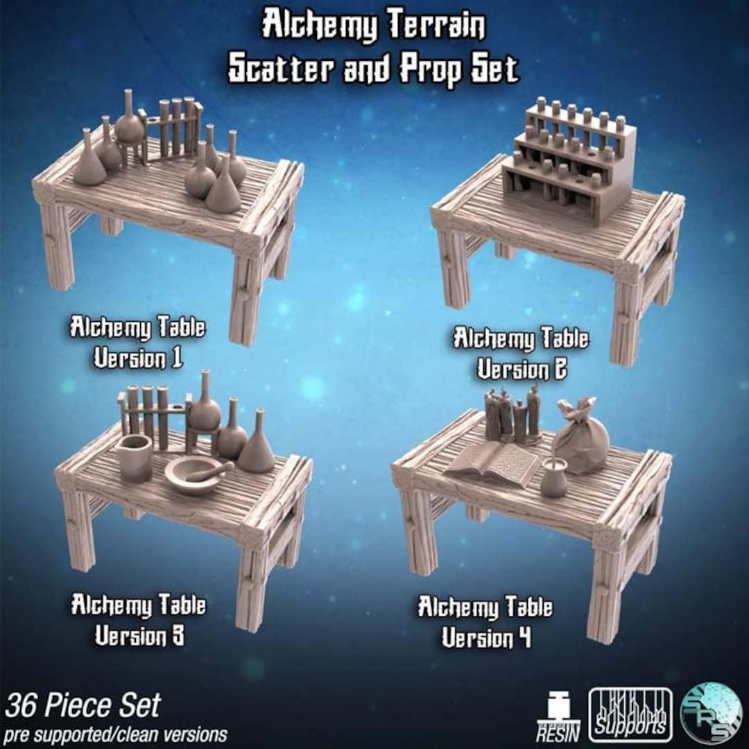 Alchemy Lab Tables & Workbenches RPG Terrain 3254mm Terrain Etsy