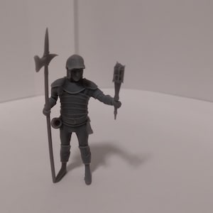 Knight with halberd and torch