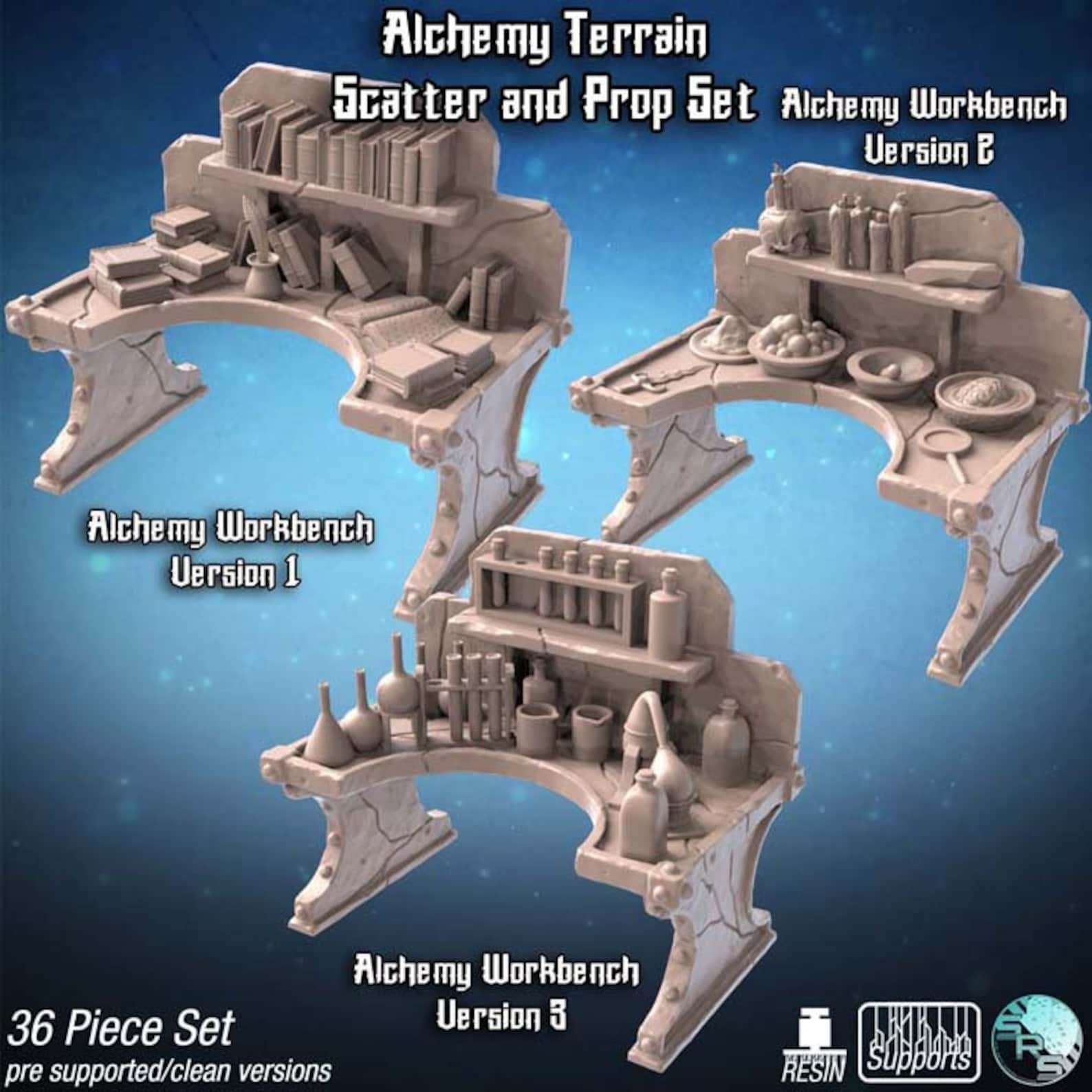 Alchemy Lab Tables & Workbenches | RPG Terrain | 28-54mm Terrain - Etsy