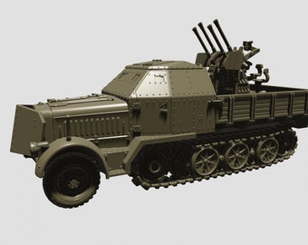 Sd.Kfz.7-1 - Armadura Flakvierling 38 / WW2 de 20 mm