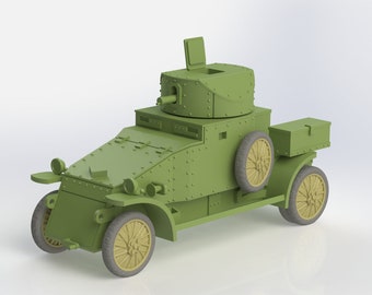 Camion Blindé Anti-aérien Pierce Arrow Britannique WWI - Modèle 3D Imprimé 1/56 1/72 1/87 1/100
