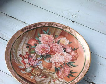 Royal Doulton Collector Plate – “Peonies and Lace” Fine Bone China Floral Decor