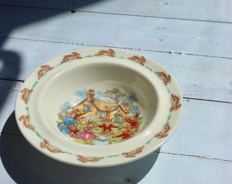 Royal Doulton Bunnykins Bowl | Ring-a-ring O'roses Fine Bone China Nursery Decor