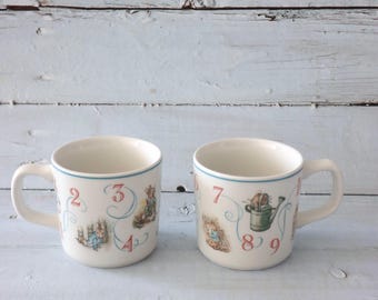 Vintage Wedgwood Peter Rabbit Counting Mug | Beatrix Potter Nursery Cup
