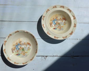Royal Doulton Bunnykins "Bath Time" Bowl | Barbara Vernon Design, Fine Bone China