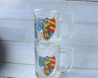 Vintage 1996 Disney “The Hunchback of Notre Dame” Phoebus Glass Mug – Collectible Disney Cup