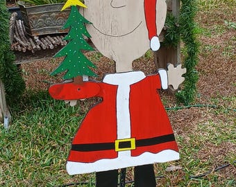 Handmade Wooden Lawn Décor – Christmas Porch Display, Holiday Yard Art