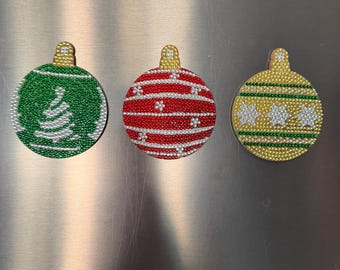 Diamond Art Christmas Ornaments – Handmade Magnets