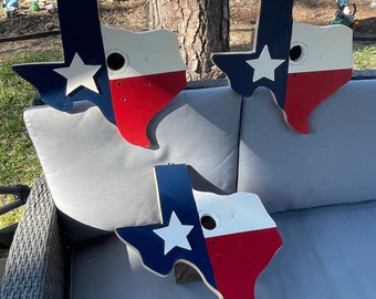 Texas Shaped Birdhouse, Texas Flag Wood Painted Bird Feeder