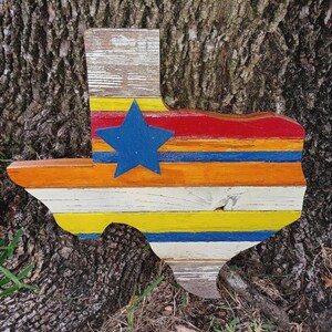 Texas-shaped hanging birdhouse featuring the Texas flag design, or the Houston Astros, Texans, or Rockets colors Houston Astros