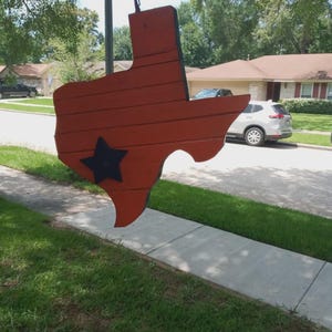Texas-shaped hanging birdhouse featuring the Texas flag design, or the Houston Astros, Texans, or Rockets colors image 15