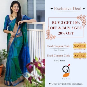 Glosy Green Kanjivaram Soft Lichi Silk Saree Extra Ordinary Designer Wedding Sarees,Ready to Wear Saree,one minutes Saree,Pre Stitched Saree