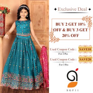 lehenga choli kinder, lehenga kids, Indian Kids Girl Dress, lehenga enfants, 10-12 years lehenga girls, Lehenga for Navratri,toddler lahenga