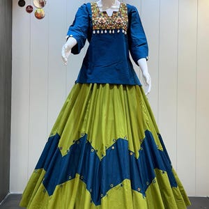 Beautiful Look Navratri Chaniya Choli for Women with Mirror Work, Full Stitch Lehenga Choli for Navratri,Women Garba Dresses, garba Lover