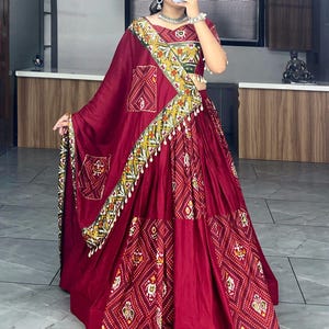 Traditional Cotton Navratri Chaniya Choli for Women, Full Stitch Lehenga Choli for Navratri, Women Dresses for Navratri, Garba Chaniya Choli
