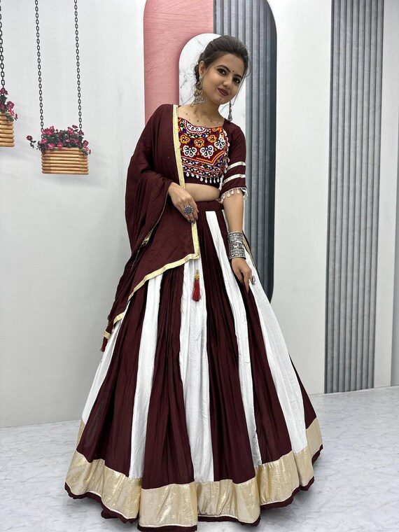 New Maroon Navratri Chaniya Choli for Women With Beautiful