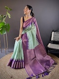 Purple Banarasi Gadwal Pattu Silk Saree for women with Jari weaving,Pattu Silk Saree for Women, South Indian Silk Sarees for wedding