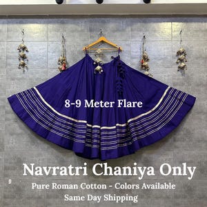 Pure Cotton Navratri Chaniya for Women with 18 Meter Flare, Full Stitch Lehenga for Navratri, Navratri Ghaghra for Dance, Garba Outfit