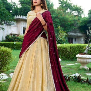 Nitimatta Indisches Lehenga Für Frauen – Seiden-Lehenga Choli Mit Dupatta, Fertig Zum Tragen Für Hochzeit & Feste