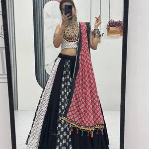 White Pure Cotton Navratri Chaniya Choli for Women With 8M Flare, Full Stitch Lehenga Choli for Navratri, Women Garba Dresses,garba Lover