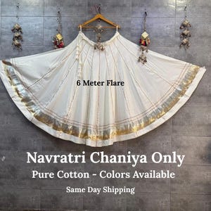 Pure Cotton Navratri Chaniya for Women with Gota Patti lace, Full Stitch Lehenga for Navratri, Navratri Ghaghra for Dance, Colors Available