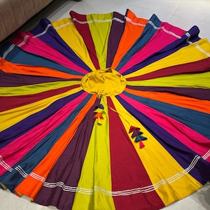 Rainbow Cotton Navratri Chaniya for Women with 12M Flare, Full Stitch Lehenga for Navratri, Navratri Ghaghra for Dance, Garba Night lehenga