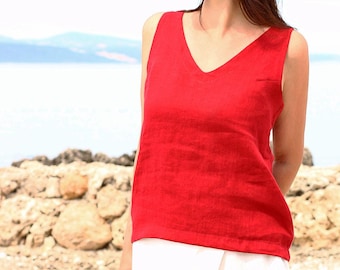 Linen tank top | Linen top Lotika | Bohemia linen tank top | Summer linen top