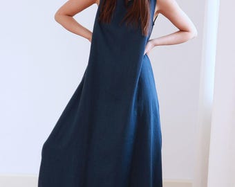 Linen balloon dress Lotika | Summer linen dress | Linen dress plus size