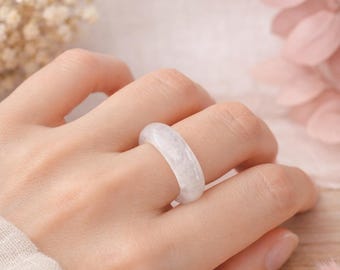 Natürlicher Bergkristall-Ring, Weißer Ring, Handgefertigter Edelsteinring, Edelsteinschmuck, Sommer Schmuck
