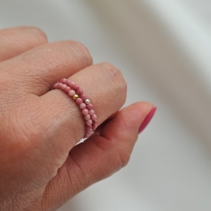 Elastischer Ring / Rhodochrosit / Stretch Ring / Edelsteine rosa, minimalistisch