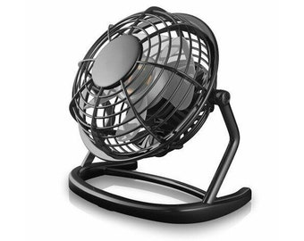 Black Mini USB Desk Fan Small Quiet Personal Cooler USB Power Portable Table