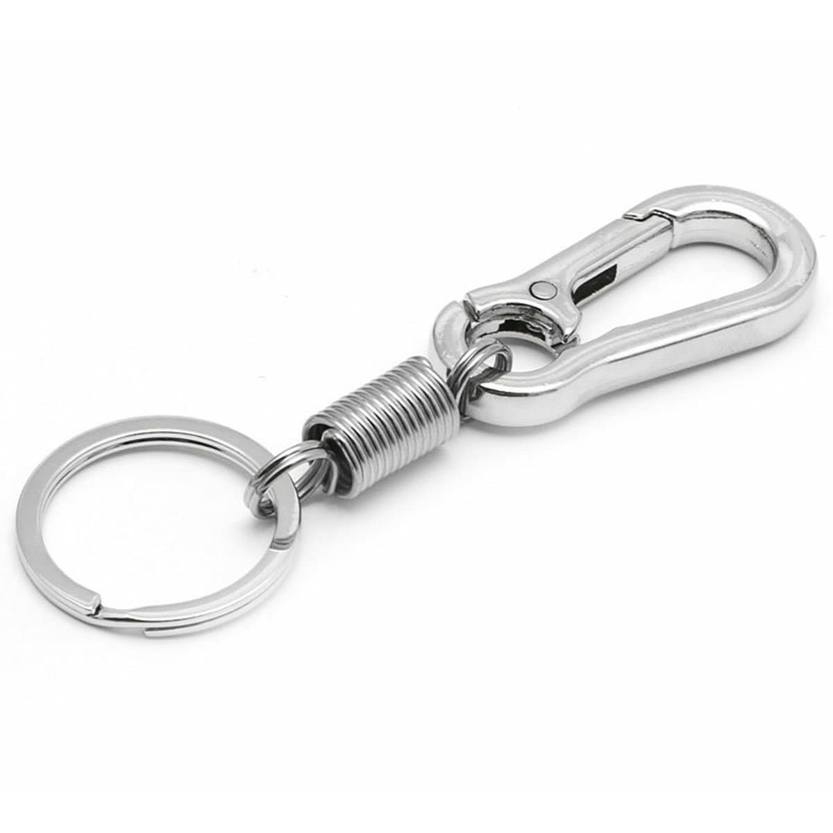Carabiner Snap Hooks Spring Clip Silver Clip Keychain Carabiner Clip Key  Chain Clips for Webbing Belt, Straps, Belt, Keychain, Bottle Hooks 