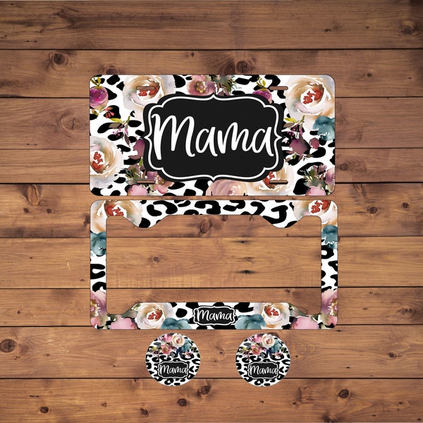 Mama front car tag/ Nana car tag frame/ Gift for Mama/ front license plate/cute car accessories/ car coasters