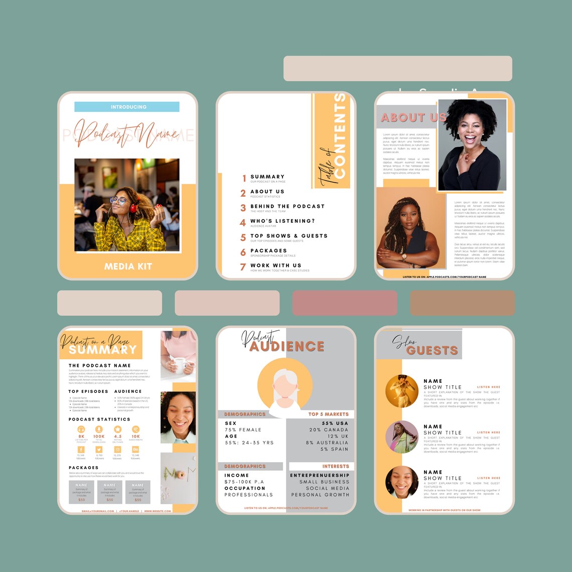 Podcast Media Kit Template Media Kit & Rate Card Template Etsy