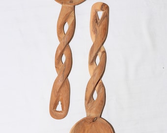 Spiralgriff Olivenholz Servierbesteck