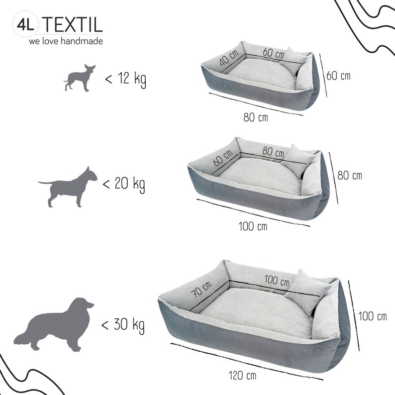 4L Textil TEO Hundebett Mittelgroße Hunde mit Bezug Hundekörbchen Große Hunde Hundekorb mit Bezug Hundesofa Hundekissen Waschbar Beige Bild 8