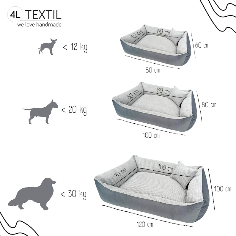 4L Textil TEO Hundebett Mittelgroße Hunde mit Bezug Hundekörbchen Große Hunde Hundekorb mit Bezug Hundesofa Hundekissen Waschbar Bild 9
