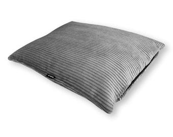 4L Textil MOLLY dog cushion fluffy corduroy dog bed large dogs with cover and zipper cuddly dog cushion washable Dark Gray