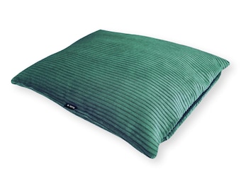 4L Textil MOLLY dog cushion fluffy corduroy dog bed large dogs with cover and zipper cuddly dog cushion washable Green