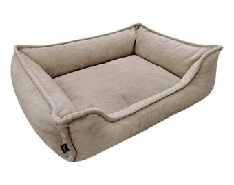 4L Textile IRIS Orthopaedic dog bed PREMIUM-LINE Dog basket orthopaedic Cuddly dog bed with memory foam cover Brown