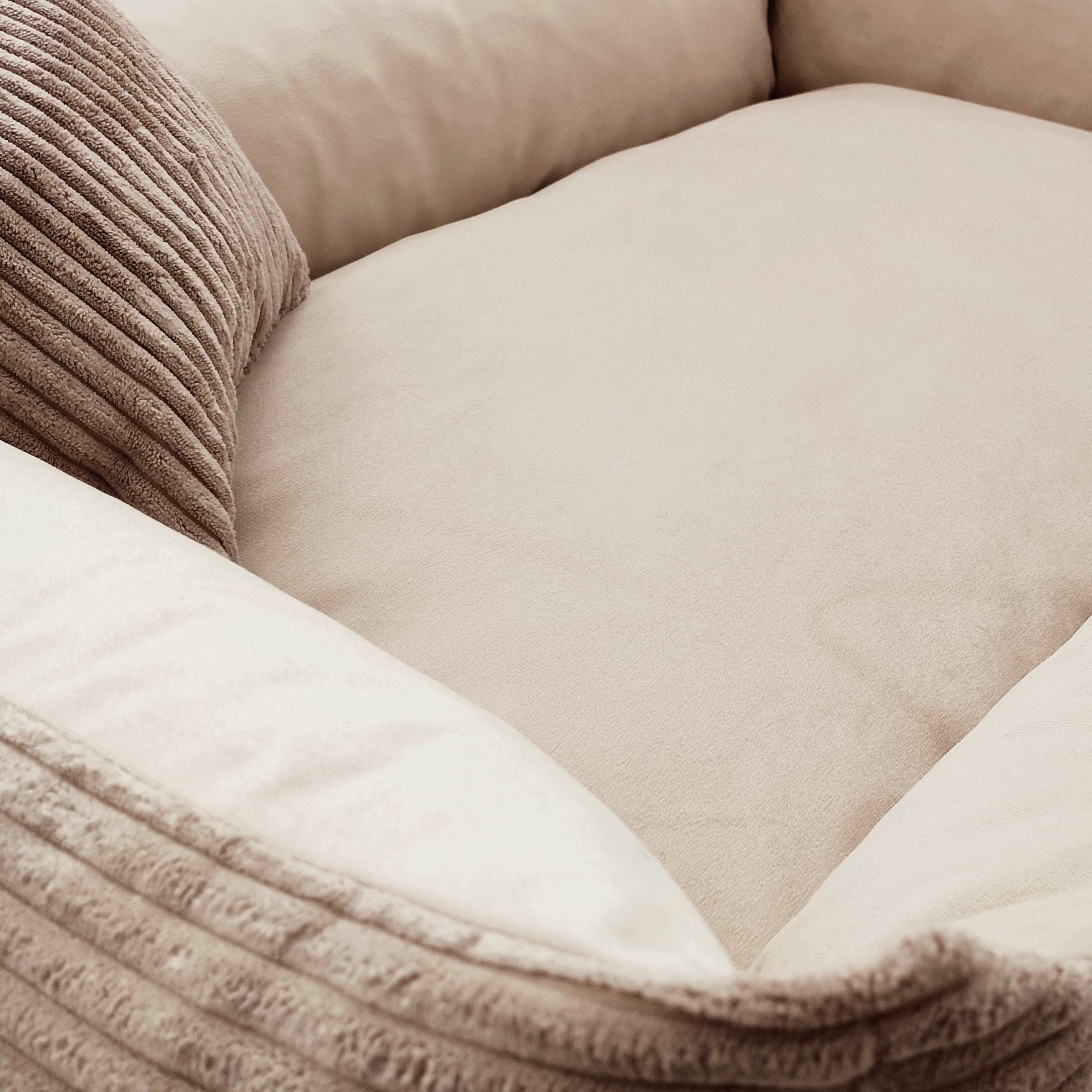 Hundebett Mit Hohem Rand – Waschbar In 5 Größen (bis 80x120cm), Für Kleine Bis Große Hunde, Farbe Beige