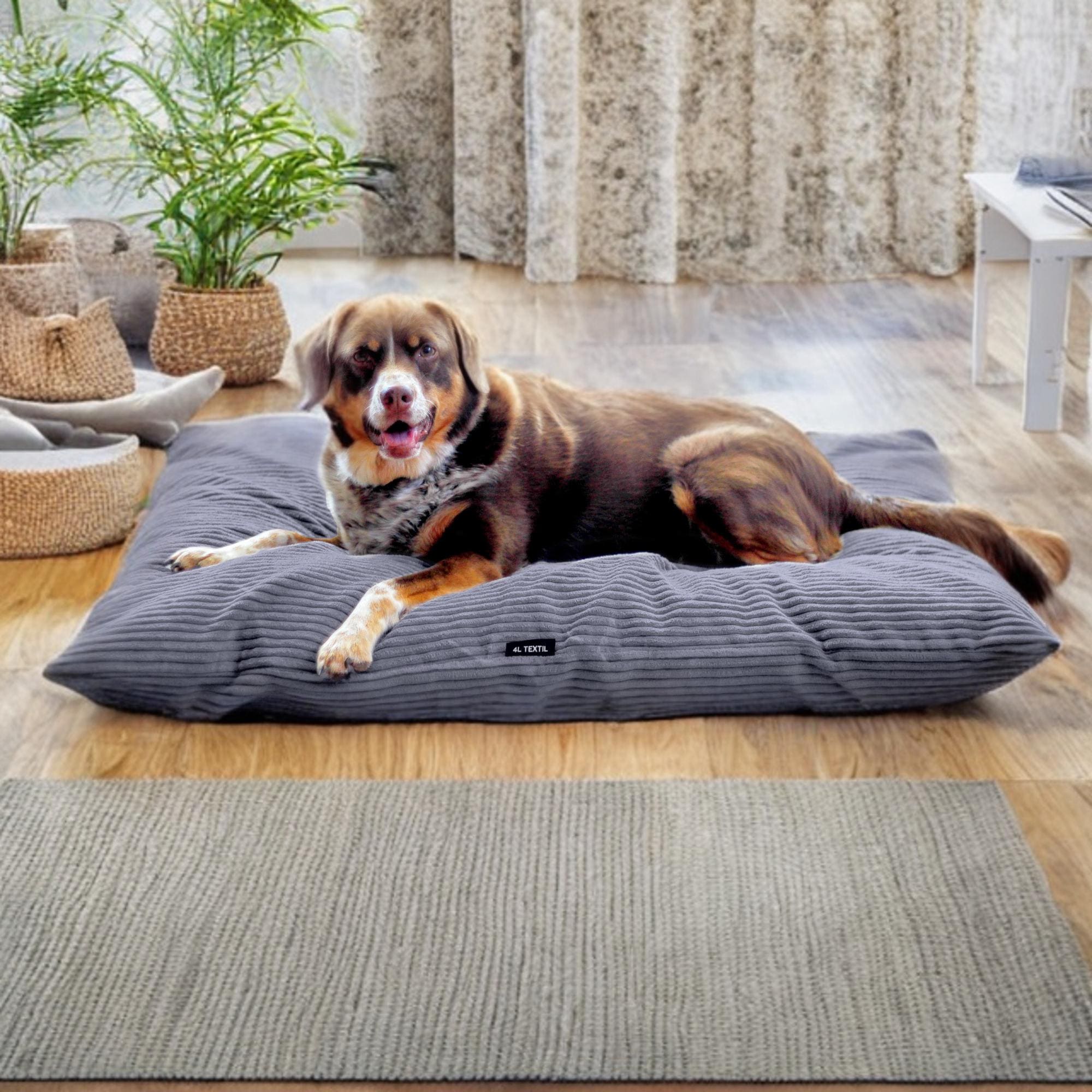 Dogsfavorite Hundebett Größe L – 115x85 Cm, Waschbar, Rutschfest, Kunstleder, Braun, Gelenkschonend