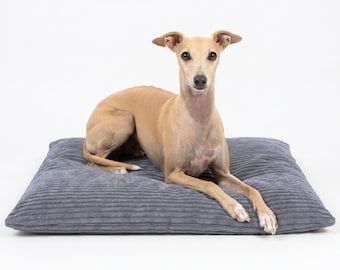 4L Textil MOLLY dog cushion fluffy corduroy dog bed large dogs with cover and zipper cuddly dog cushion washable Dark Gray