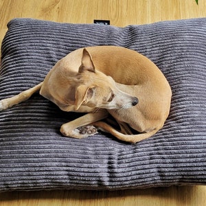 4L Textil MOLLY Waschbares Hundekissen aus Cord Hundebett Mittelgroße Hunde Cord Hundekissen mit Bezug Dunkelgrau Bild 4