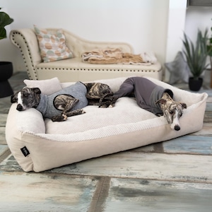 4L Textil TEO Cuddly dog bed cover removable and washable dog basket medium sized dog dog cushion fluffy dog basket Beige