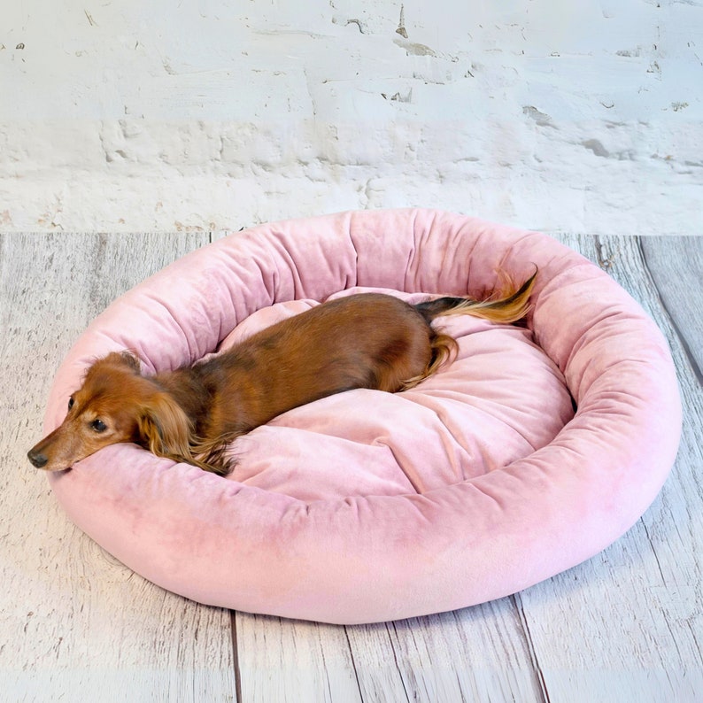 4L textile Buzzy doux lit pour chien petits chiens canapé pour petits chiens panier pour chien lit pour chat lavable coussin pour chat moelleux rose image 1